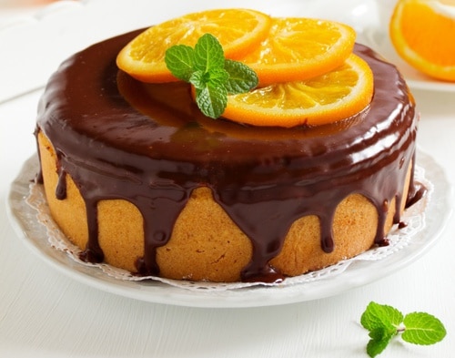 کیک شکلات و پرتقال